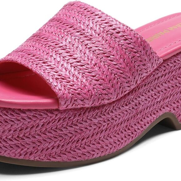 Platform Espadrille Sandals Women Wedges Slides Flatform Open Toe Summer Shoes - Picture 1 of 7